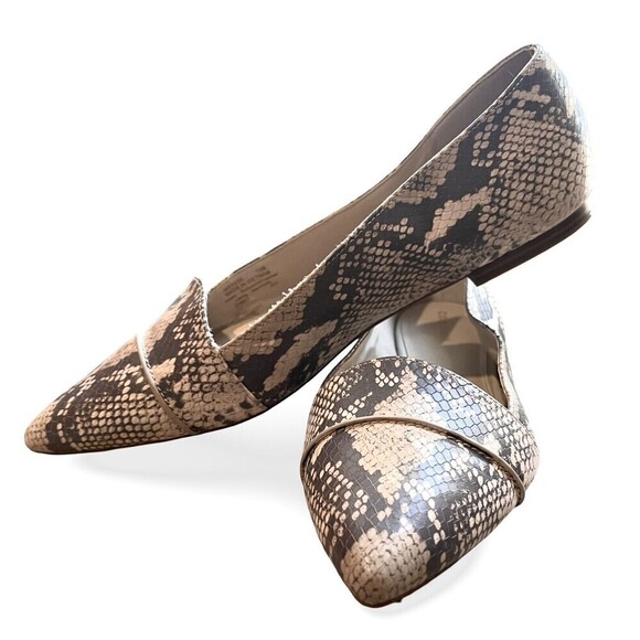 Womens Cole Haan Gray Leather Snake Print Pointed Toe Ballet Flats Size US 10B - Picture 4 of 12